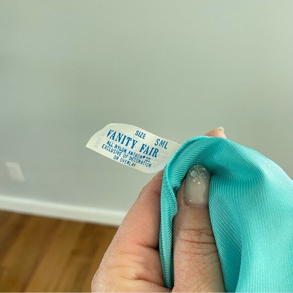 Vanity Fair | Vintage Turquoise Blue Night Gown Intimates Set Robe Nighty Dress - Picture 11 of 12